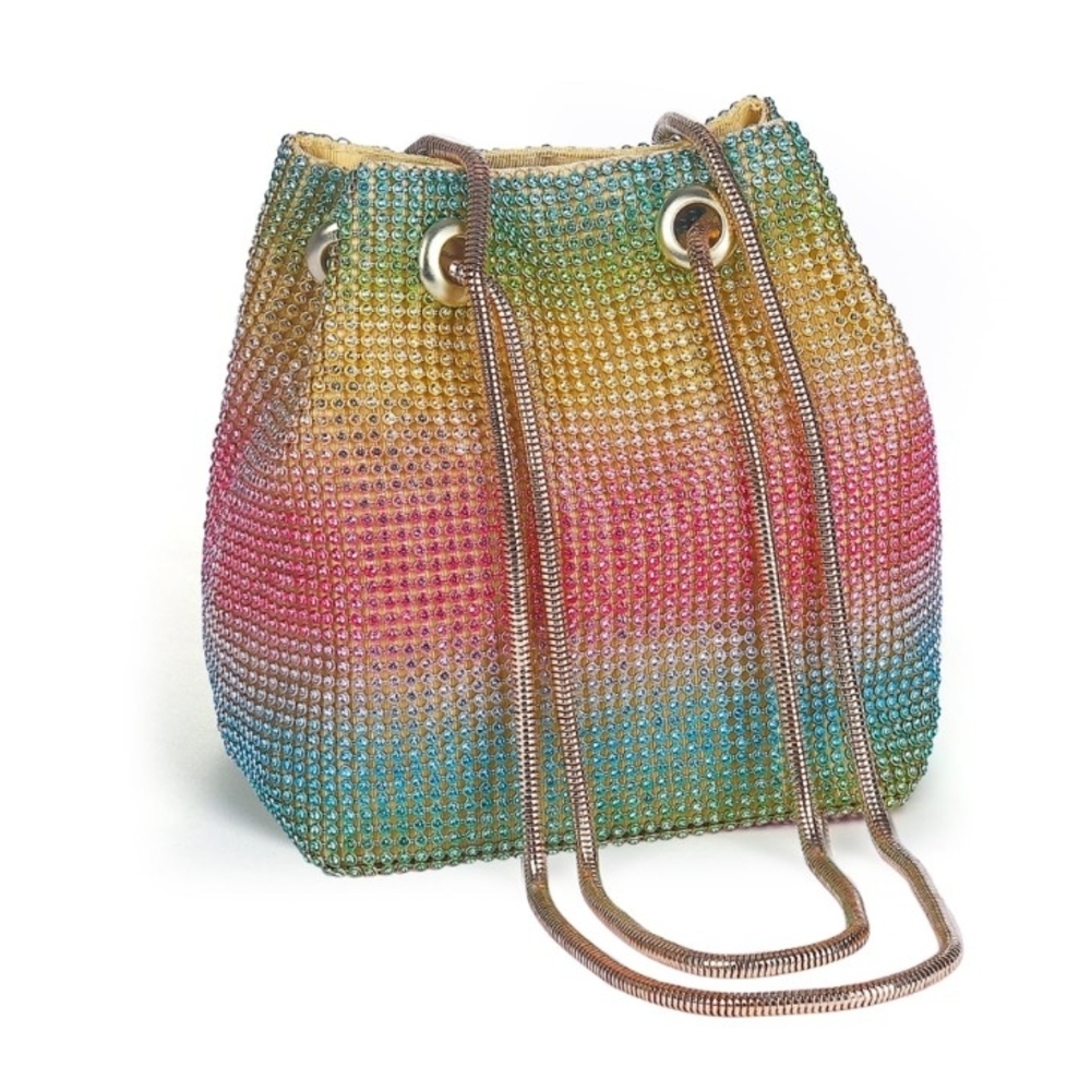 Multicolor Rhinestone Bucket Bag